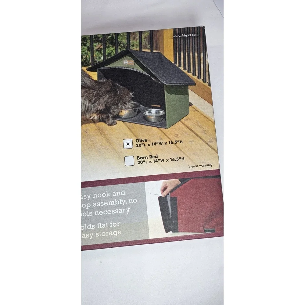 K&h Pet Products Outdoor Kitty Dining Room Outdoor Cat Shelter for Food & Water,
